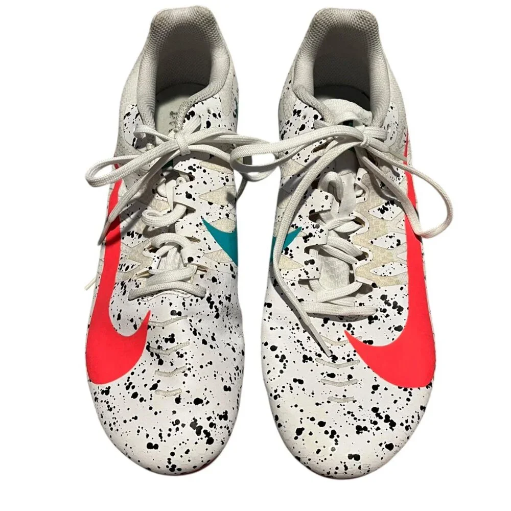 Nike Zoom Rival S 9 Paint‎ Splatter White Crimson Jade Men's Size 12 Track